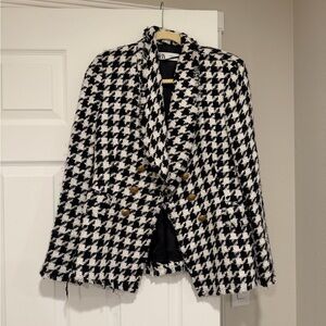 Zara Black and White Checkered Blazer